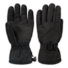 A pair of black waterproof gloves on a white background