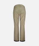 back of khaki green heather patterned pants on a white background
