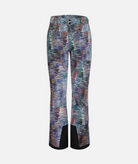multi color abstract stripe patterned pants on a white background