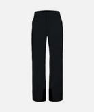 A pair of men's black snow pants on a white background