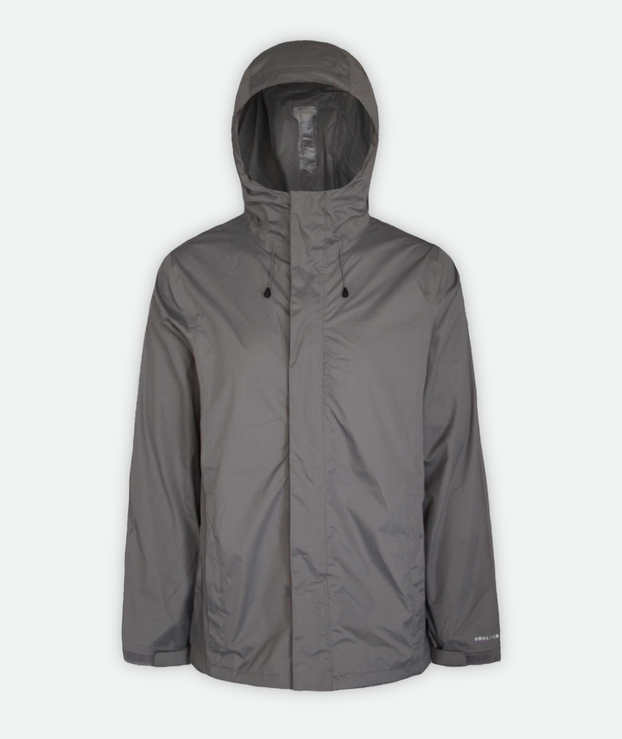 gray jacket with hood on a white background