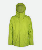 lime green jacket with hood on a white background