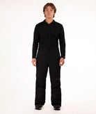 Person wearing a black outfit on a white background