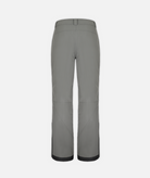 back of a pair of beige snow pants with cargo pocket on a white background