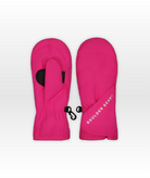 Pair of pink mittens on a white background