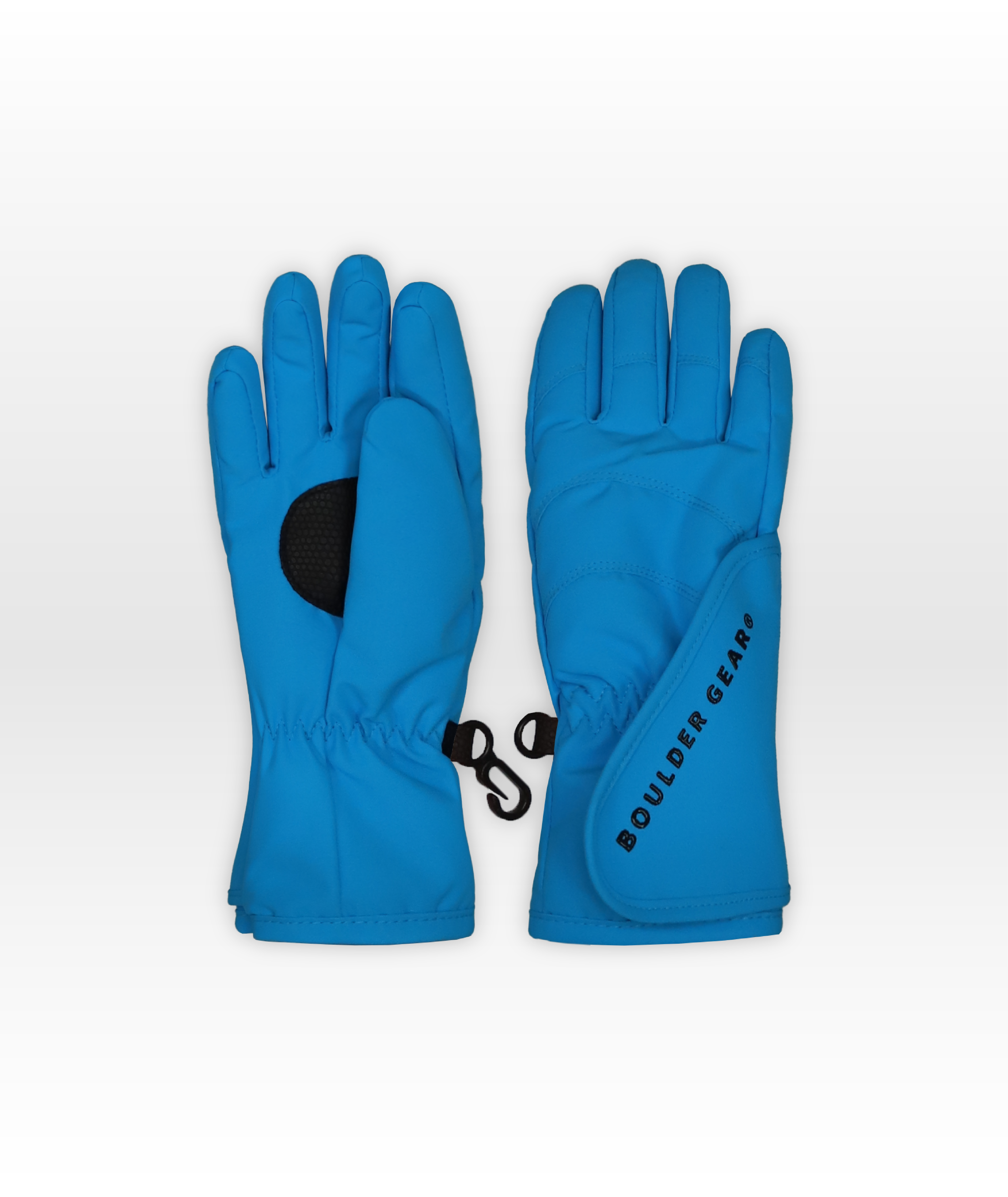 Pair of blue gloves on a white background