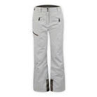 a pair of heather gray snow pants with black leg zipper on a white background