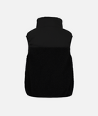 back of Kids' fleece vest with black and black colors on a white background