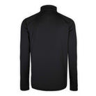 back of black quarter zip long sleeve top on white background