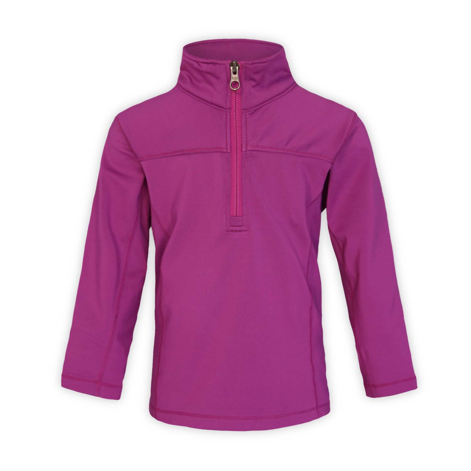a purple quarter zip jersey fleece top on a white background