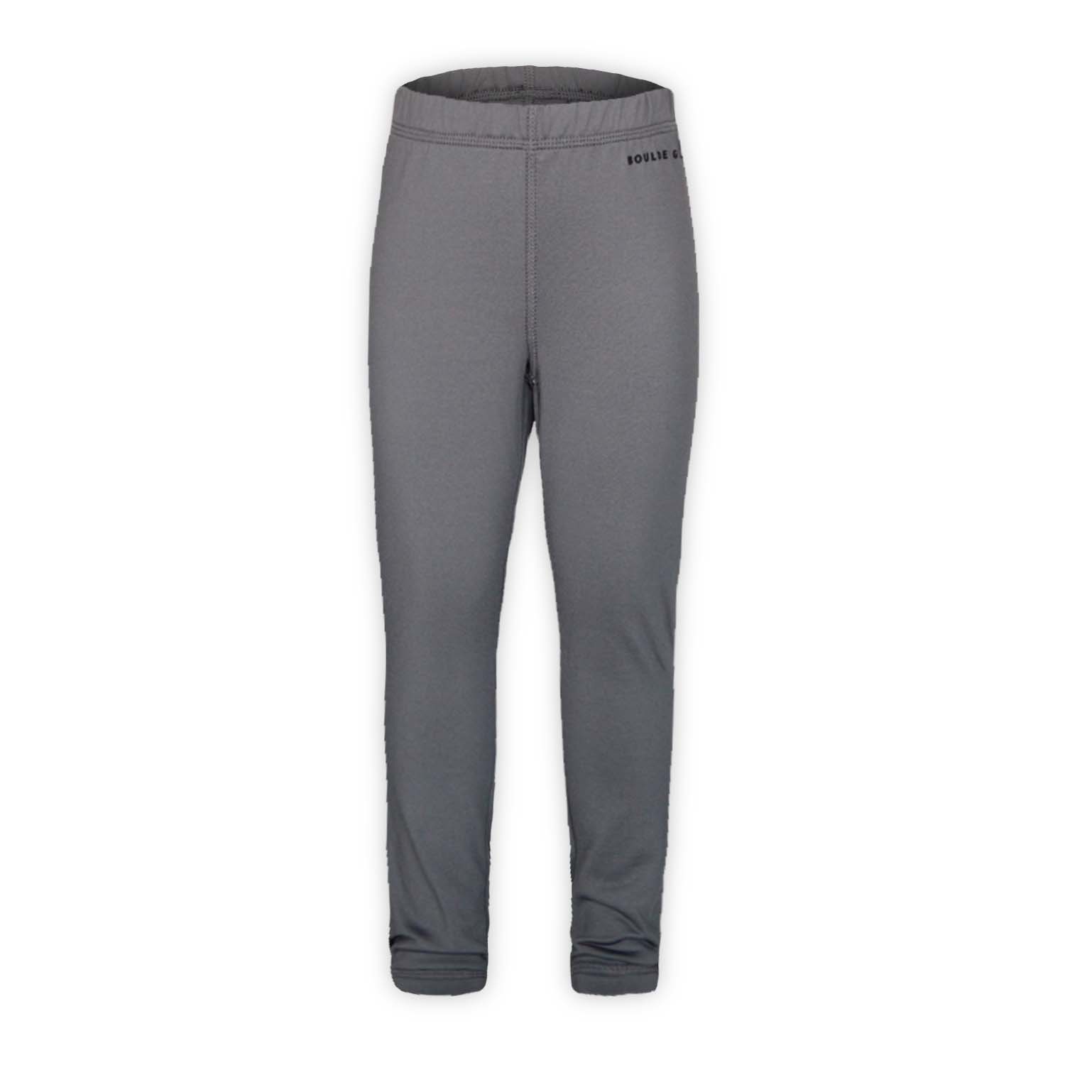a pair of gray jersey fleece pants on a white background
