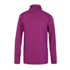 a plum colored quarter zip top on a white background