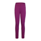 a pair of plum colored jersey fleece pants on a white background