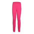 a pair of pink jersey fleece pants on a white background